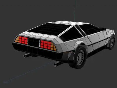 1981 DMC DeLorean Low-Poly Style Low-poly 3D model