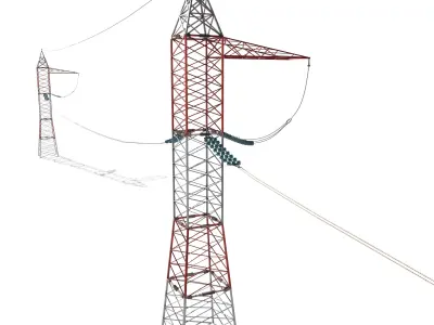 Electricity Pole 30 Low-poly 3D model