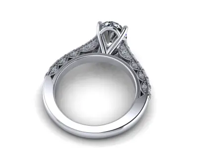 Woman Engagement Ring 3D print model