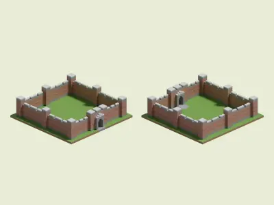 Manor Walls 3D model