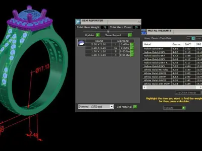 Jewelry Diamond Ring 3D print model 30