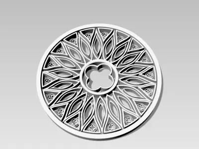 Medieval Rose Window 3D Model 3D model