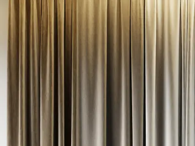 Set of soft silk curtains with wrinkles - collections 011 HBH Low-poly 3D model