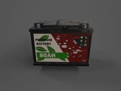 Car Battery Low-poly 3D model