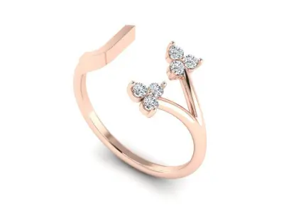 Jewelry Alphabet Ring J with Diamonds  3D print model