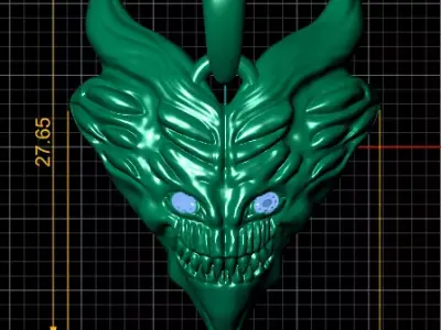 Gold demon pendant 3D printable model   3D print model
