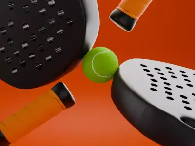 Paddle racket 3D model 3D model