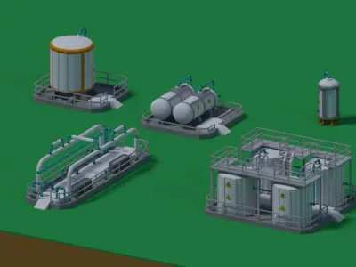 Fuel Tank 4-X Free low-poly 3D model
