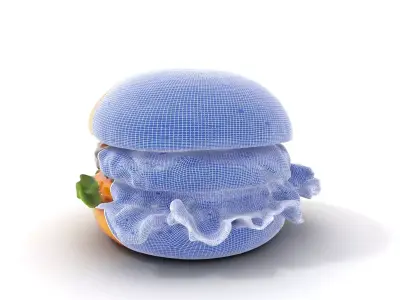 Realistic Cheeseburger with Lettuce Model Pack Low-poly 3D model