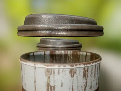 Coffee To Go Cup Junk 1 - Gameready - PBR Textures Low-poly 3D model