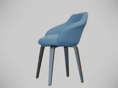 Chair modern blue Low-poly 3D model