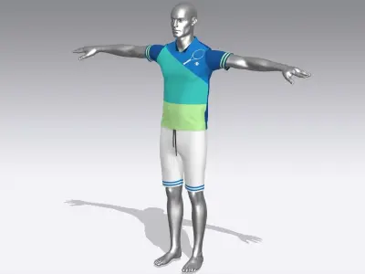 Tennis Player Uniform Low-poly 3D model