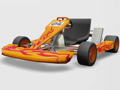Go Kart Low-poly 3D model
