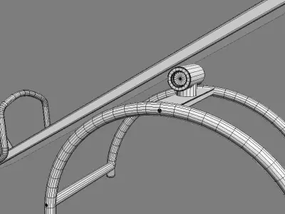 Child Playground Wooden Swing 5 3D model