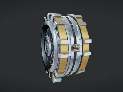 Futuristic turbine engine 3D model