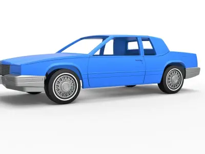 Shell and wheels Cadillac Eldorado Biarritz 1989 1 to 25 3D print model