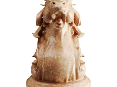 Horse statue Low-poly 3D model 7