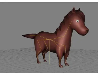 Lowpoly Animal Cartoon - Horse Low-poly 3D model