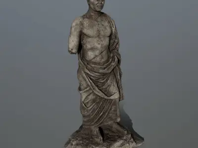 statue 5 roman with cloak Low-poly 3D model