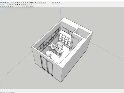 Workspace Office Room - IKEA Furnitures - SkecthUp Model 3D model