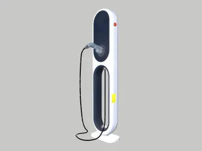 EV Electric Car Charging Station Low-poly 3D model