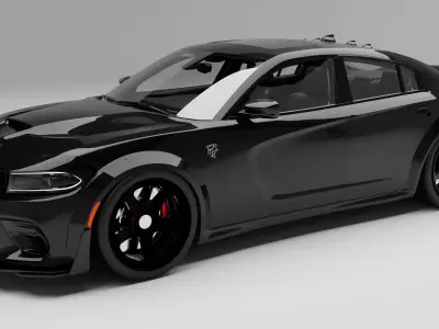 Dodge Charger with interior 3D model
