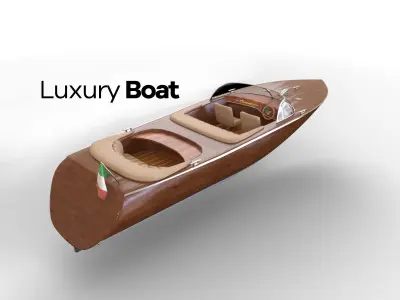 Luxury boat Low-poly 3D model