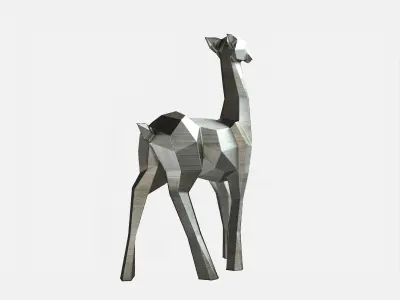 Reindeer 3D print model metal sculpture of giraffe 3D print model