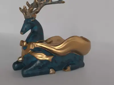 deer planter - vase - garden urn - candy dish - candle holder 3D print model