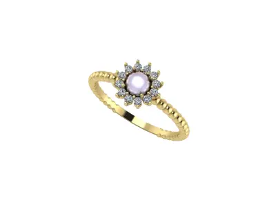 Shining Pearl Ring 3D print model