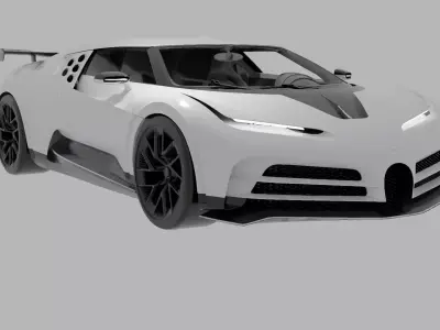 bugatti centodieci the white edition Low-poly 3D model