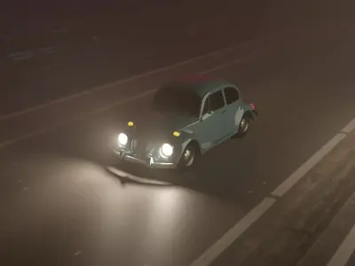 Volkswagen Beetle Classic  Low-poly 3D model