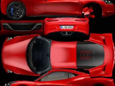 Generic Supercar v21 Low-poly 3D model