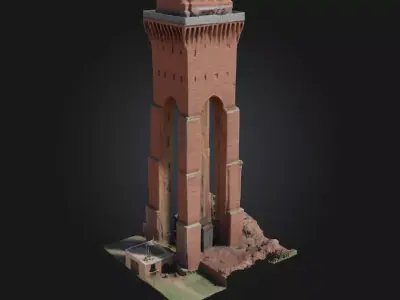 Water Tower Majesty  Industrial Grandeur Meets Timeless Utility 3D model