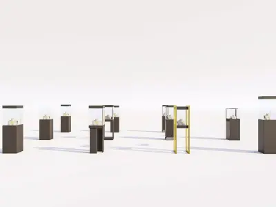 Modern Jewelry Display Stands Collection Low-poly 3D model