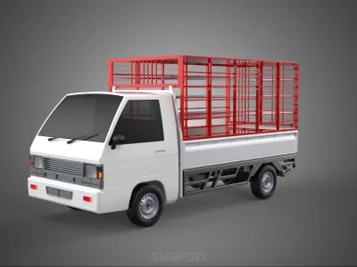 CARRIER POULTRY CHICKENS RACK FENCE CAGE CARGO TRUCK PICKUP CAR 3D model