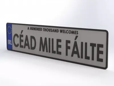 Irish License Plate 3D print model
