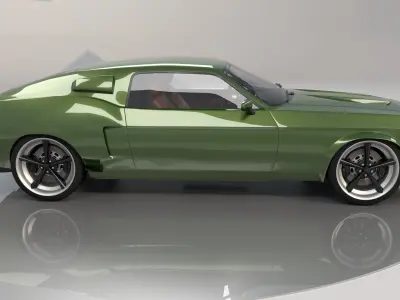 Mustang 1968 Custom High Poly and Low Poly 3D model