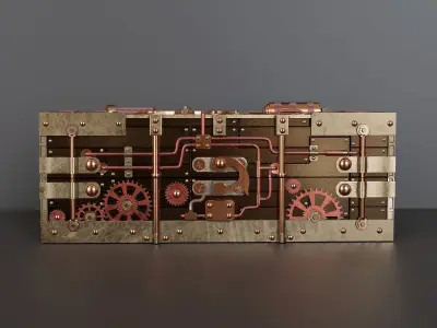 Steampunk jewelry box 1 3D model