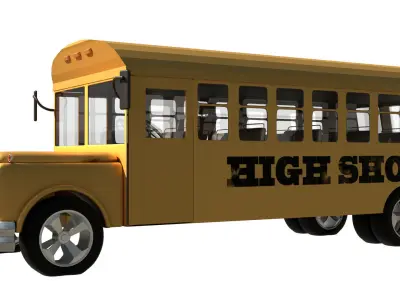 SCHOOL BUS Low-poly 3D model