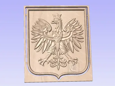 Coat of arms of Poland - Digital model for CNC and 3D Printer 3D model