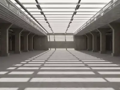 Realistic Old Parking Lot  3D model