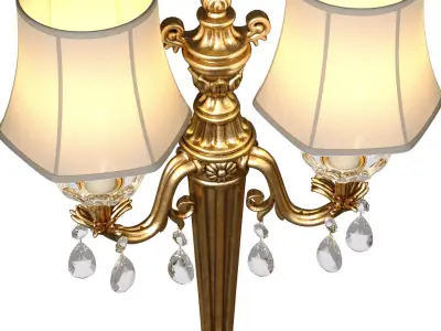 Italian Golden Sconce in classic style Rococo crystal Wall lamp 3D model