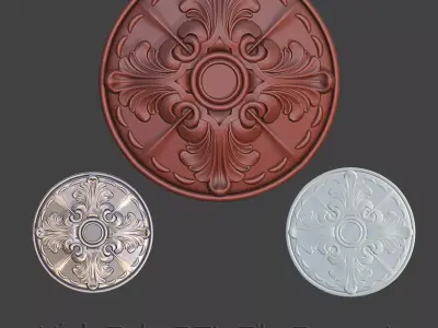 Circle Wooden Middle Ornament  3D print model