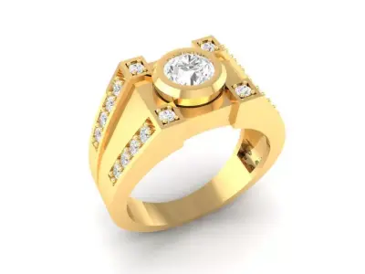 Luxury Men Diamond Ring 130 3D print model