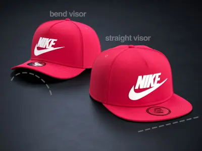 Red Snapback Cap 3D model
