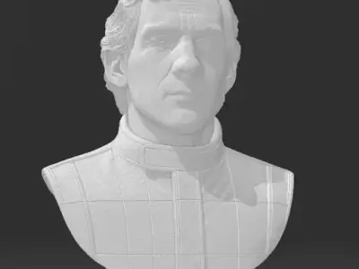 Realistic 3D Bust of Ayrton Senna Formula one Legend 3D print model