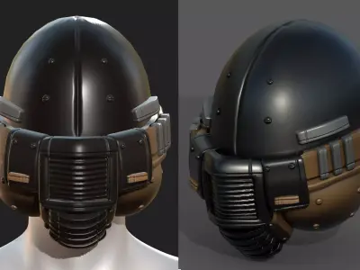 Helmet plastic mask protection Low-poly 3D model purchase