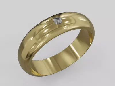  Ring band with stone Free 3D print model