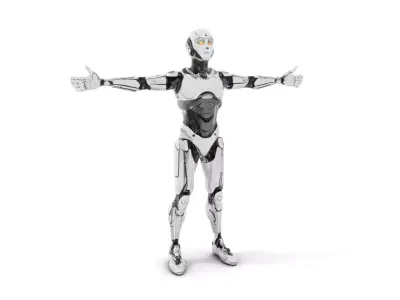 Humanoid Robot Armature Model Pack Low-poly 3D model
